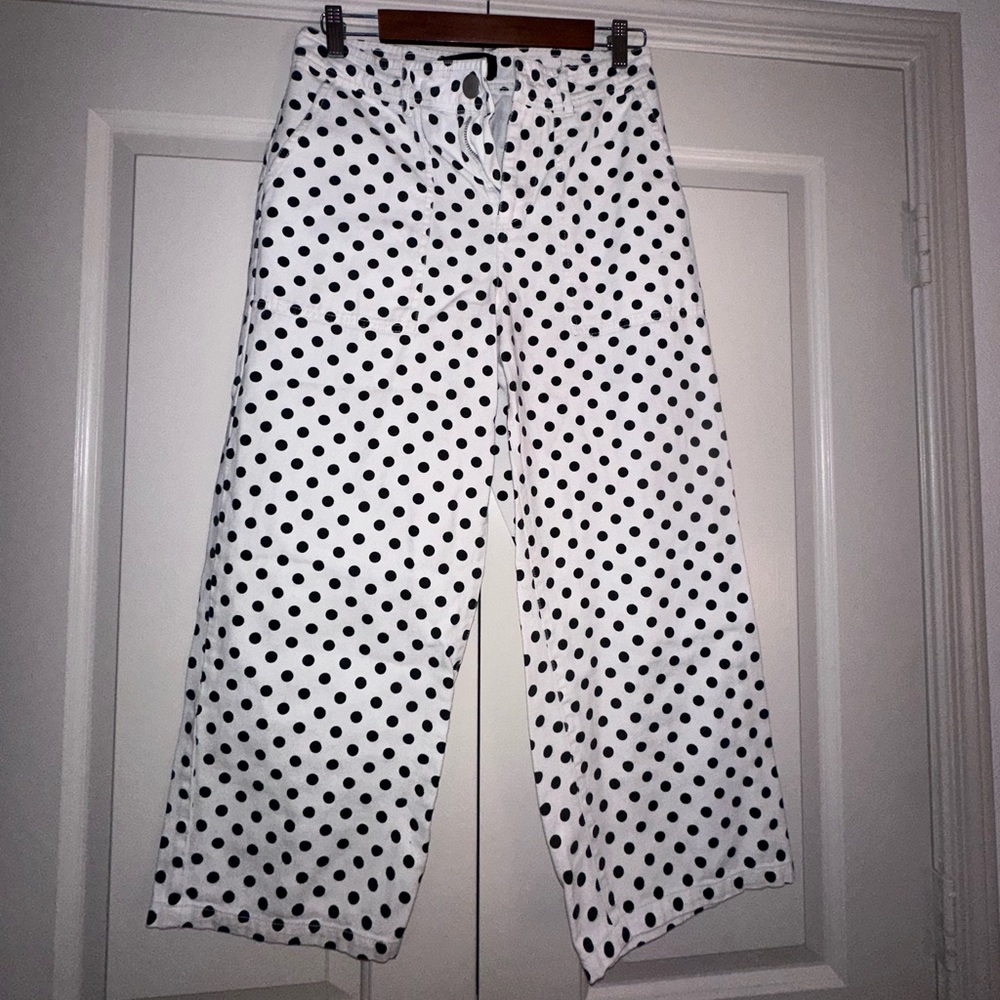 Who What Wear Black and White Polka Dot Pants